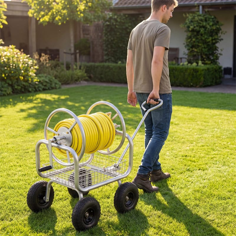 Portable Garden Hose Reel Cart Holds 300FT of 5/8" Large Capacity - Product image 25