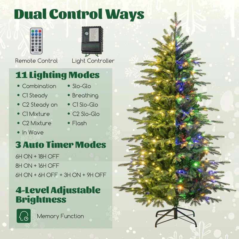 6/7.5/9 FT Pre-lit Artificial Christmas Tree with 260/380/560 Multicolor Lights, 714/1162/1770 Branch Tips - Product image 6