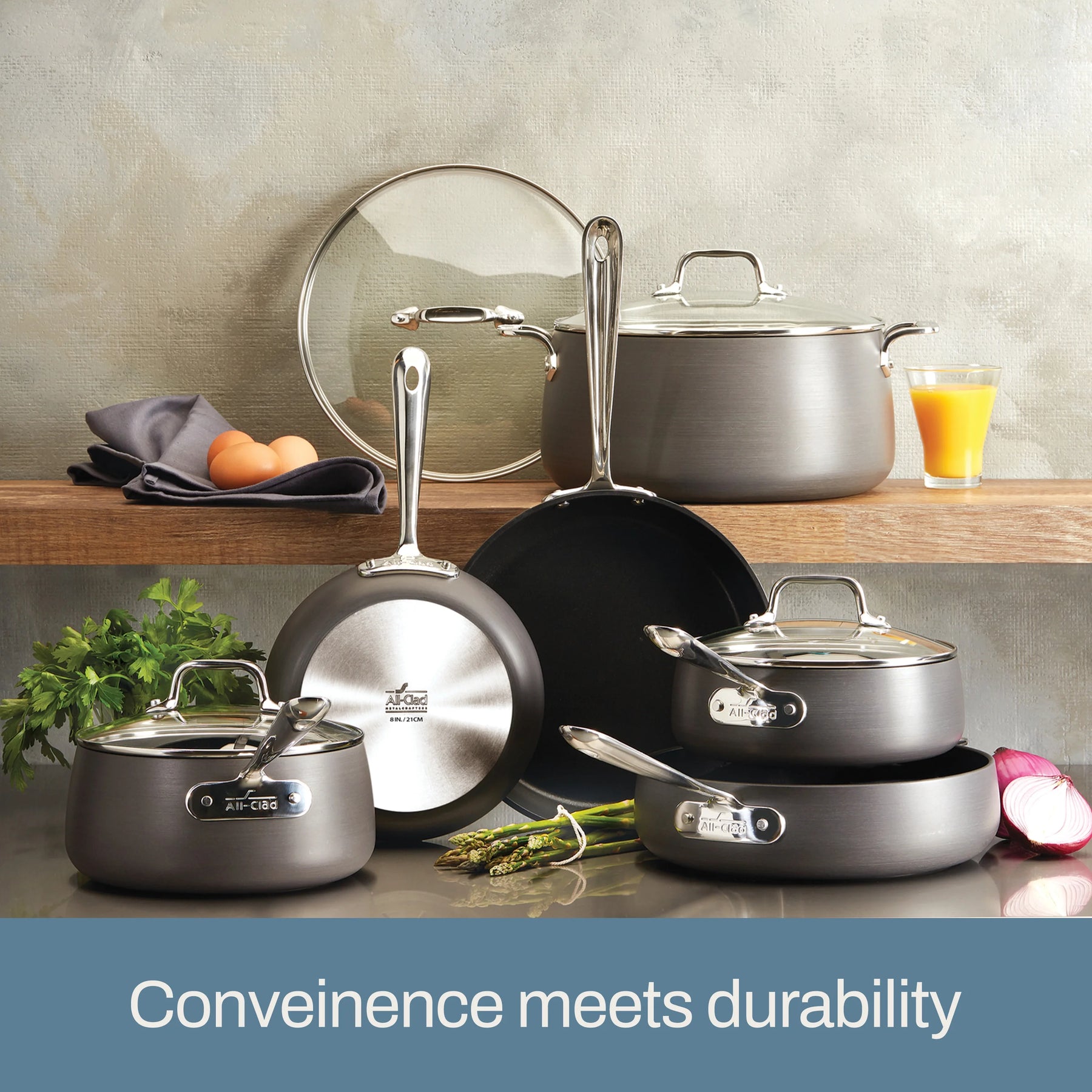 All - Clad HA1 Hard Anodized Nonstick Cookware, 10 Piece Set - Product image 3