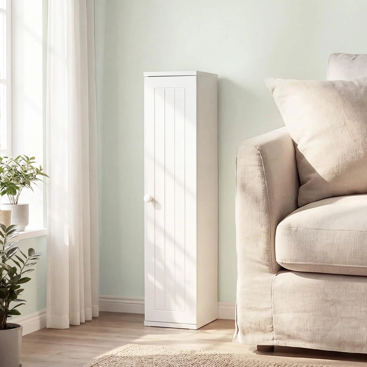 Tangkula Slim Bathroom Storage Cabinet with Door
