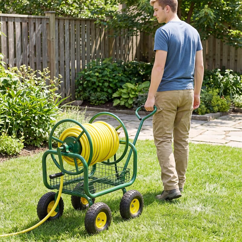 Portable Garden Hose Reel Cart Holds 300FT of 5/8" Large Capacity - Product image 14