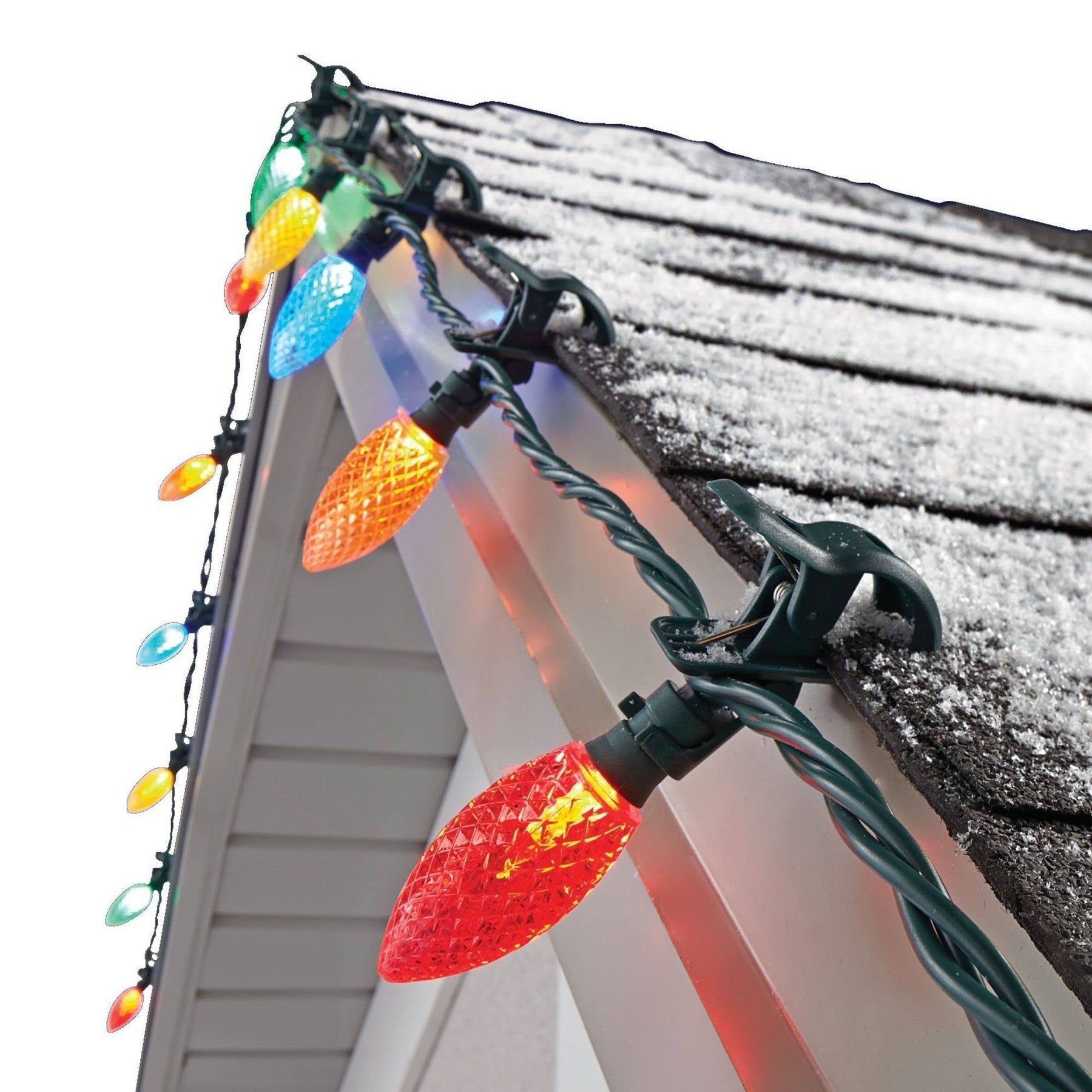 Noma Quick Clip C9 LED Christmas String Lights, 66.8 Foot, 100 Multicolor Bulbs
