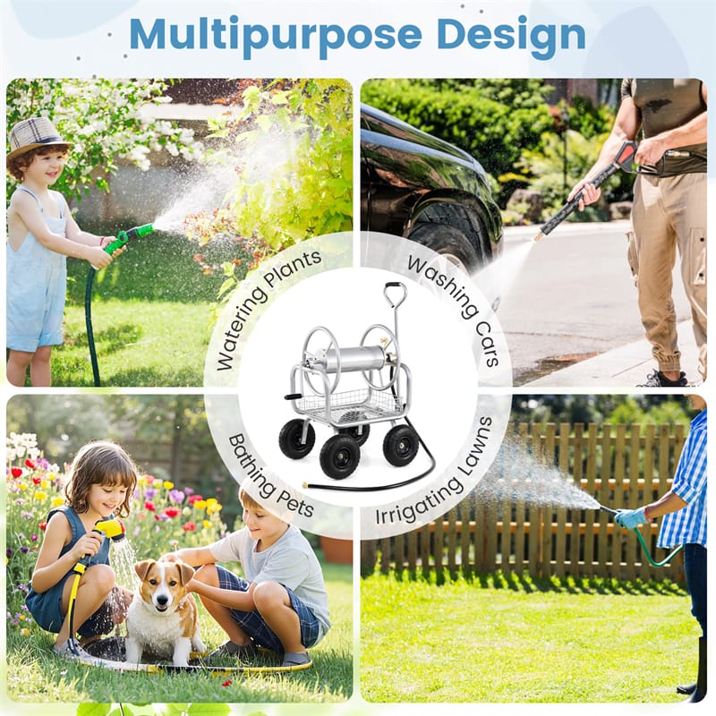 Portable Garden Hose Reel Cart Holds 300FT of 5/8" Large Capacity - Product image 32