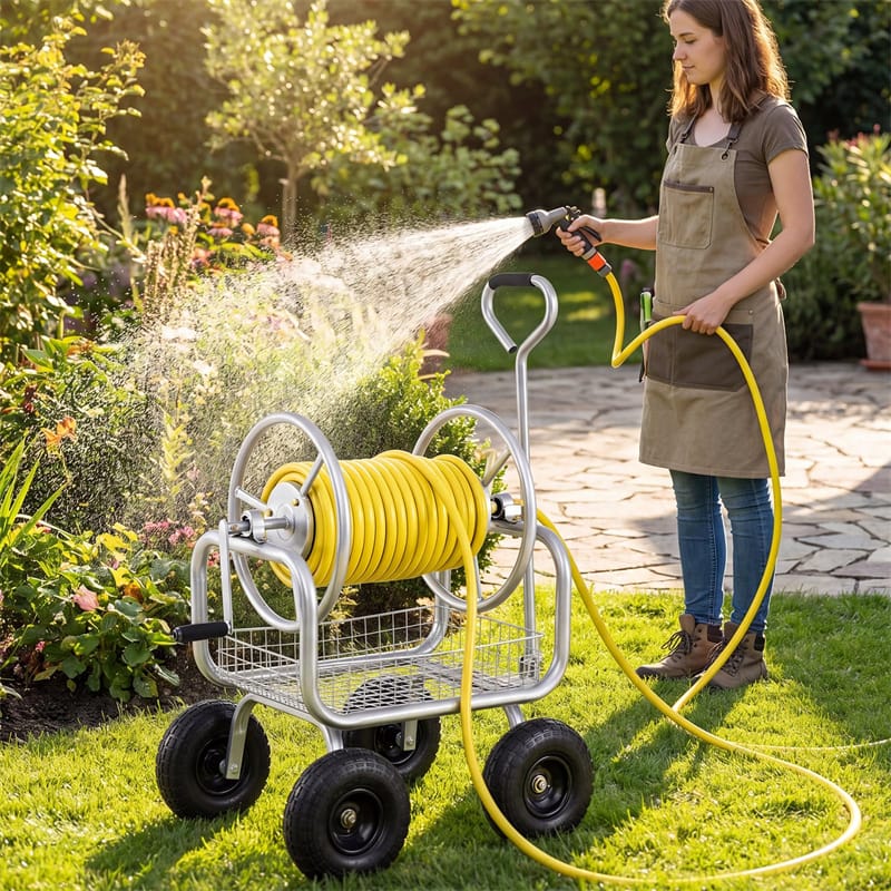 Portable Garden Hose Reel Cart Holds 300FT of 5/8" Large Capacity - Product image 23