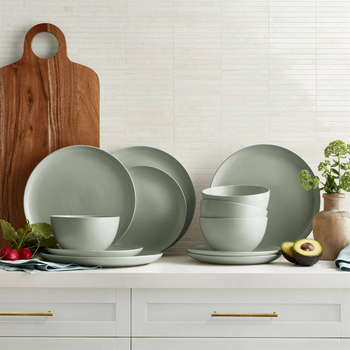 Member's Mark 12-Piece Artisan Crafted Dinnerware Set (Sea Glass) - Product image 1