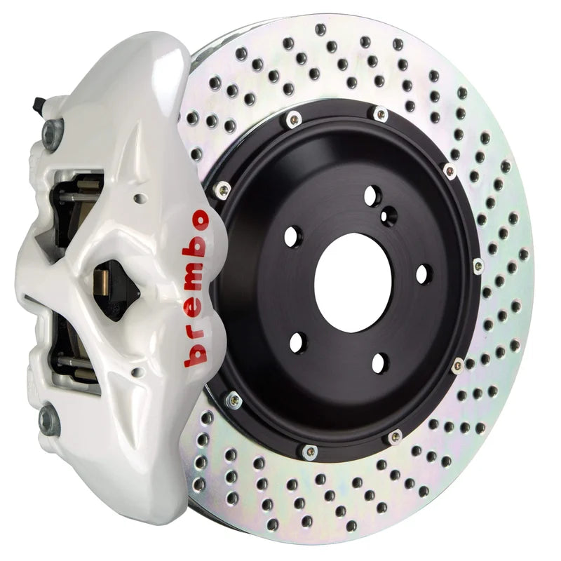 Brembo GT Systems 380x28 2-Piece 4 Piston White Drilled Rear