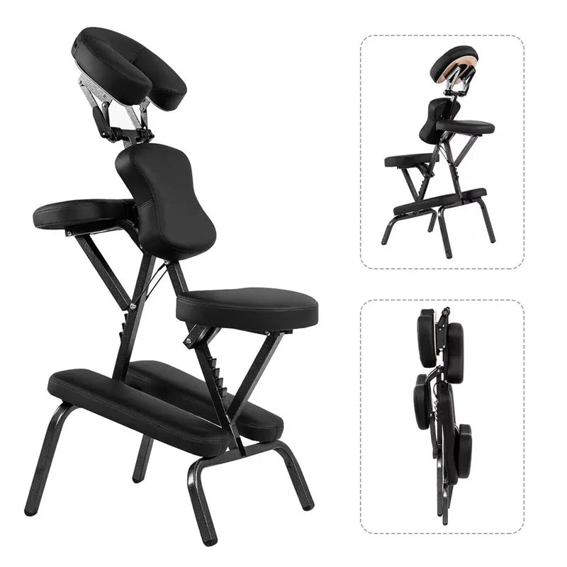 Portable Lightweight Massage Chair, PU Leather Tattoo Spa Chair with Thickened Sponge & Carrying Bag - Product image 1