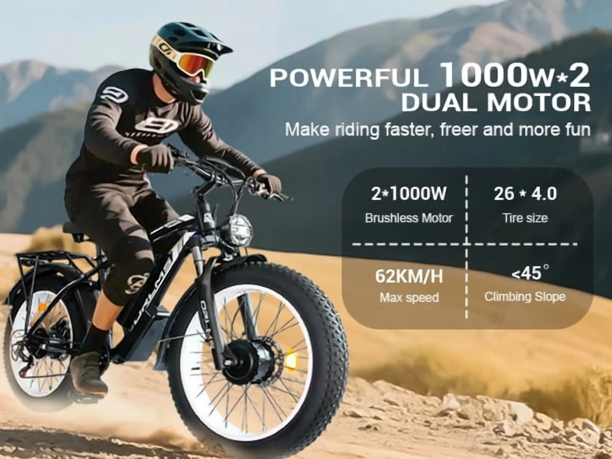 Peak 5000W - Electric - Bike for Adults - Men, Dual - Motor - Ebike 50MPH - Hunting - Ebike - Product image 12