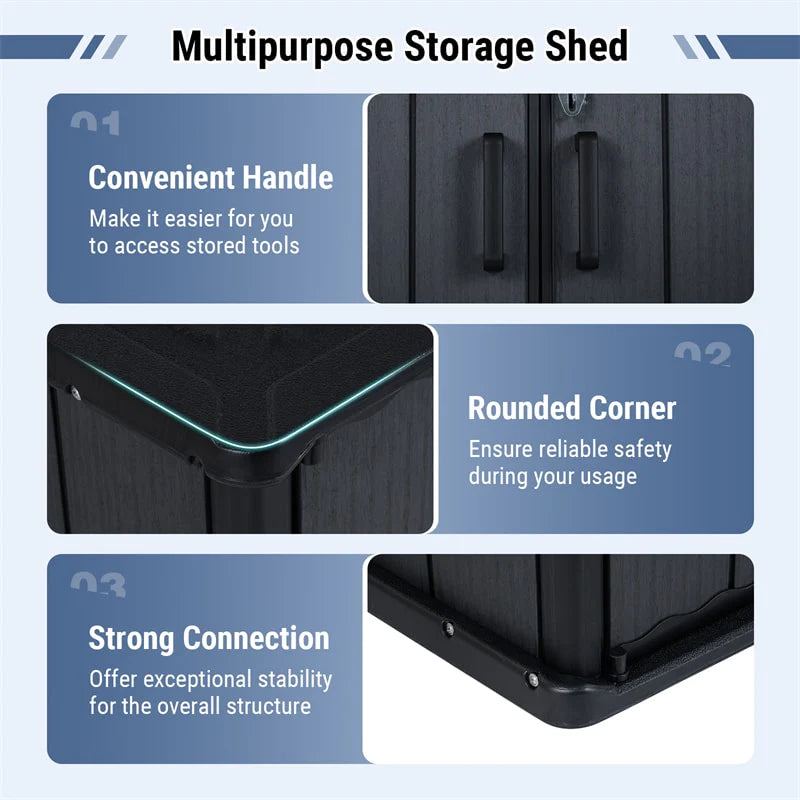 175 Gallon Outdoor Storage Shed, All-Weather Resin Patio Storage Box with Floor - Product image 5