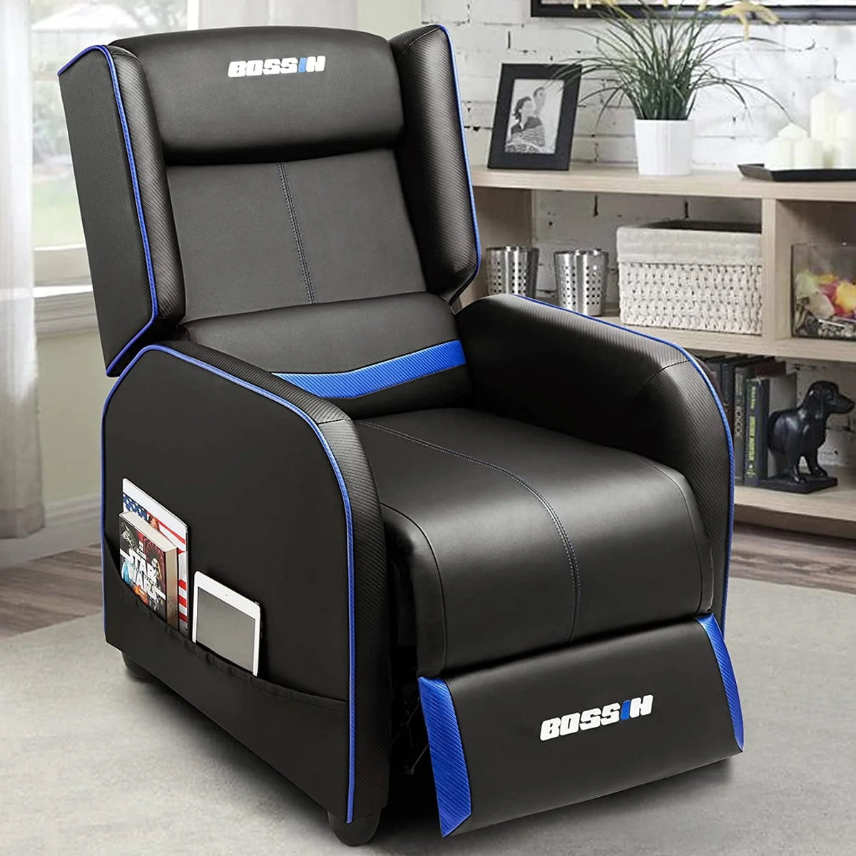 PUKAMI Gaming Recliner Chair for Adults 400 lb Racing Style Sofa Big and Tall PU Leather Recliner Seating - Product image 1