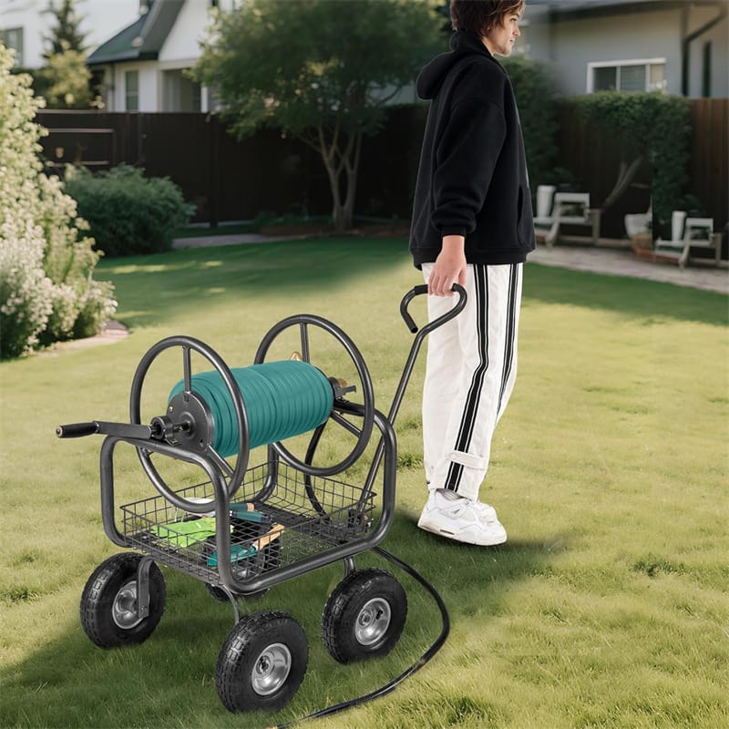 Portable Garden Hose Reel Cart Holds 300FT of 5/8" Large Capacity - Product image 11