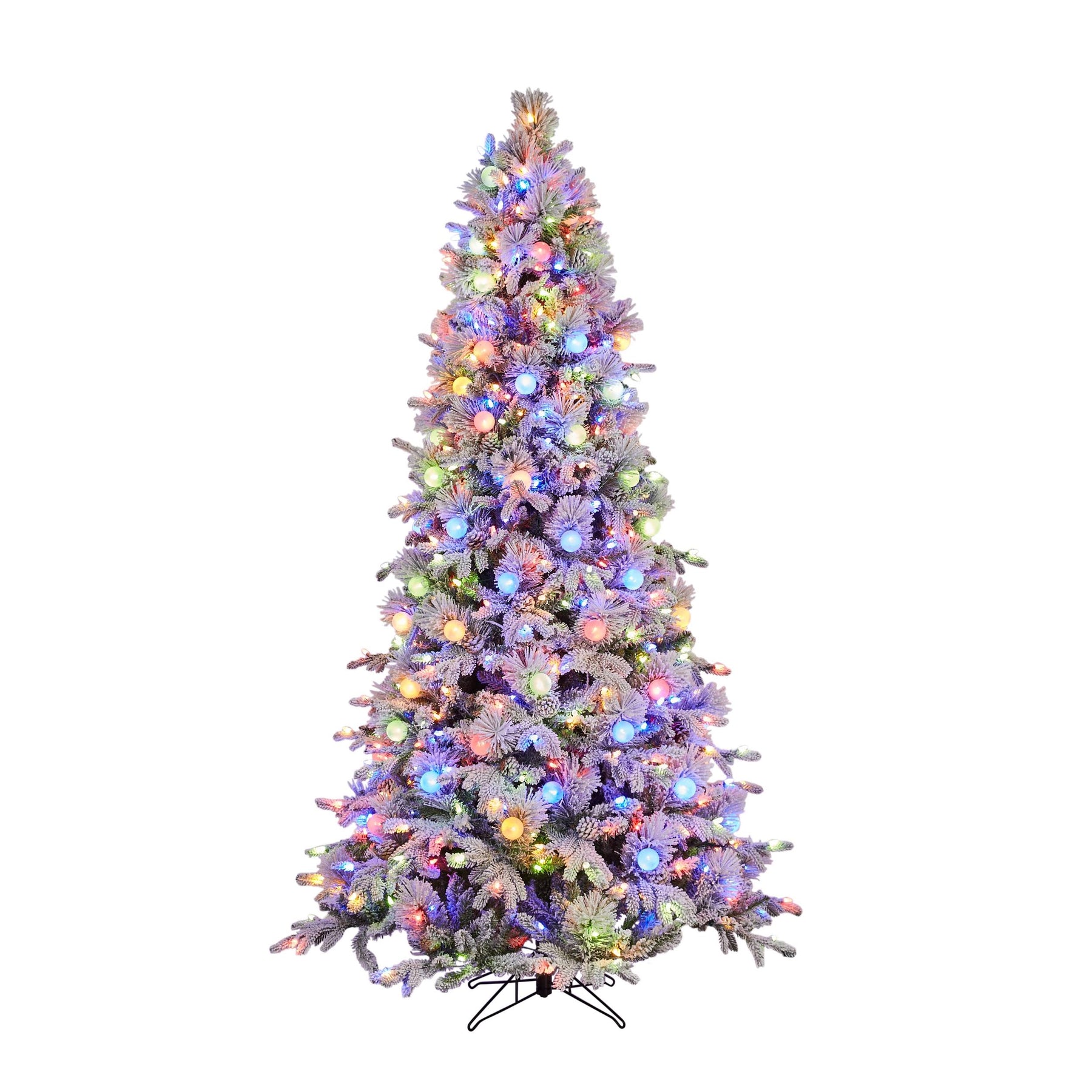 GE 7.5-ft Candlewood Pine Pre-Lit Flocked Artificial Christmas Tree with LED Lights - 20105LO - Product image 1