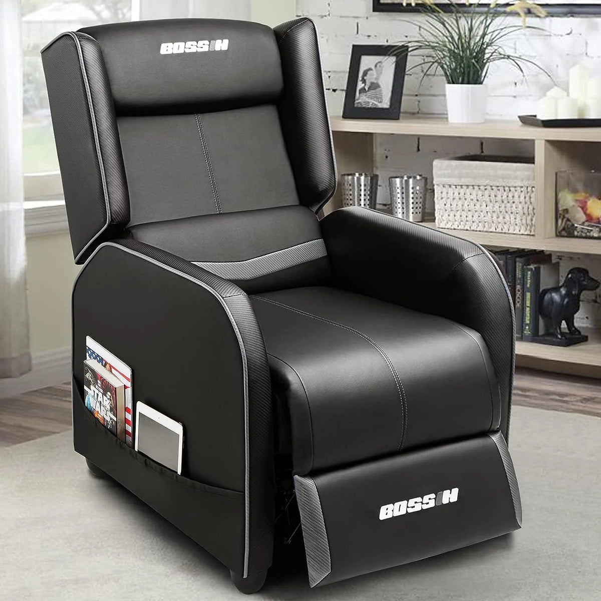 PUKAMI Gaming Recliner Chair for Adults 400 lb Racing Style Sofa Big and Tall PU Leather Recliner Seating - Product image 3