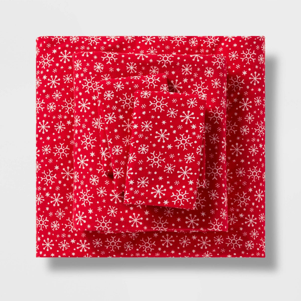 Full Christmas Flannel Sheet Set Snowflake Print - Wondershop - Product image 1