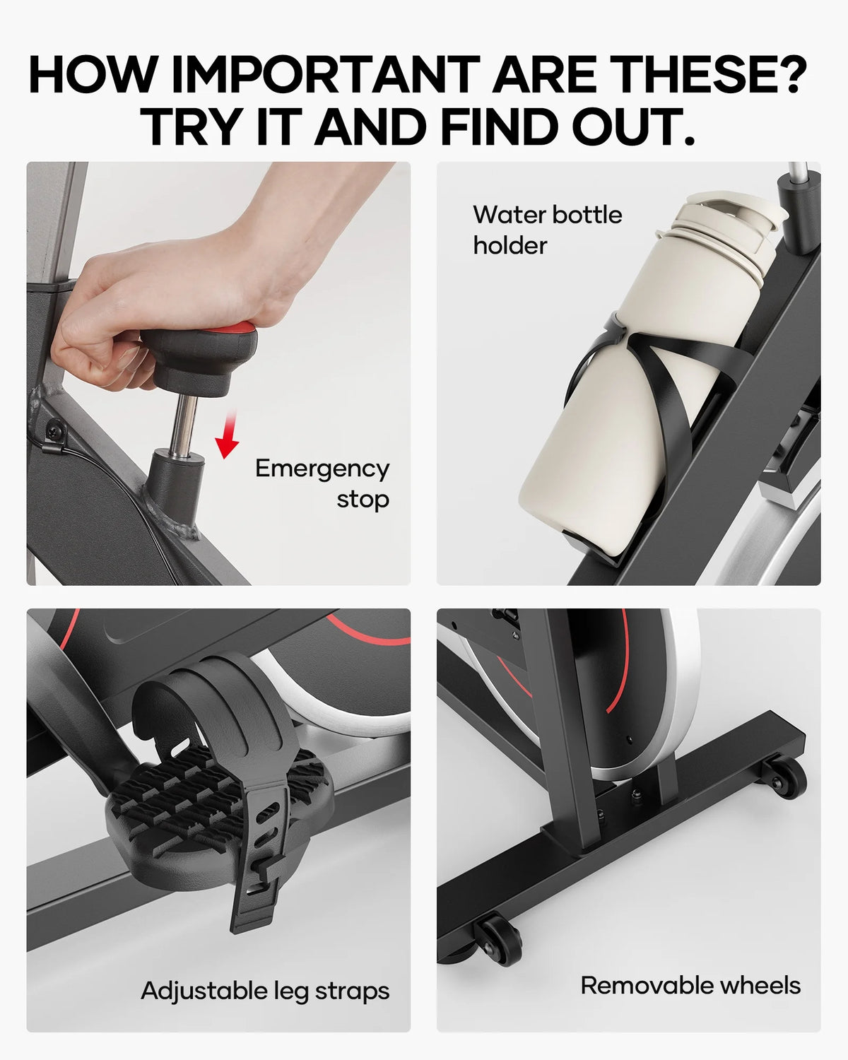 Naipo Exercise Bike Indoor Cycling Bike with 300 lb Big Seat Cushion for Home Cardio Leg Workout - Product image 13