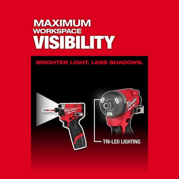 M12 FUEL 12V Lithium - Ion Cordless 3/8 In. Ratchet and 1/4 In. Impact Driver Kit (2 - Tool) W/Batteries - Product image 6