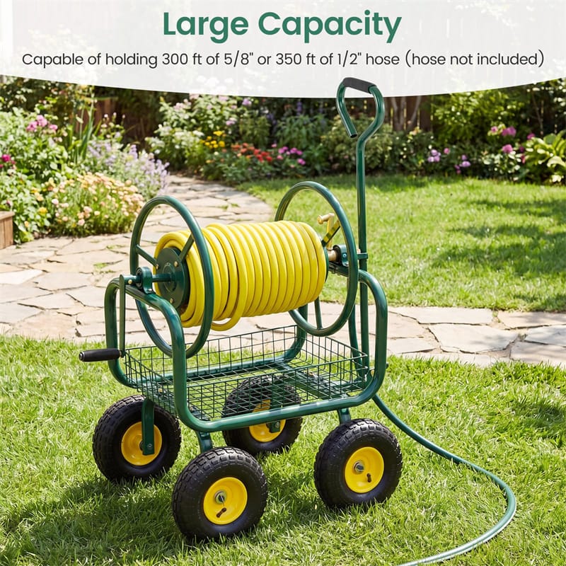 Portable Garden Hose Reel Cart Holds 300FT of 5/8" Large Capacity - Product image 16