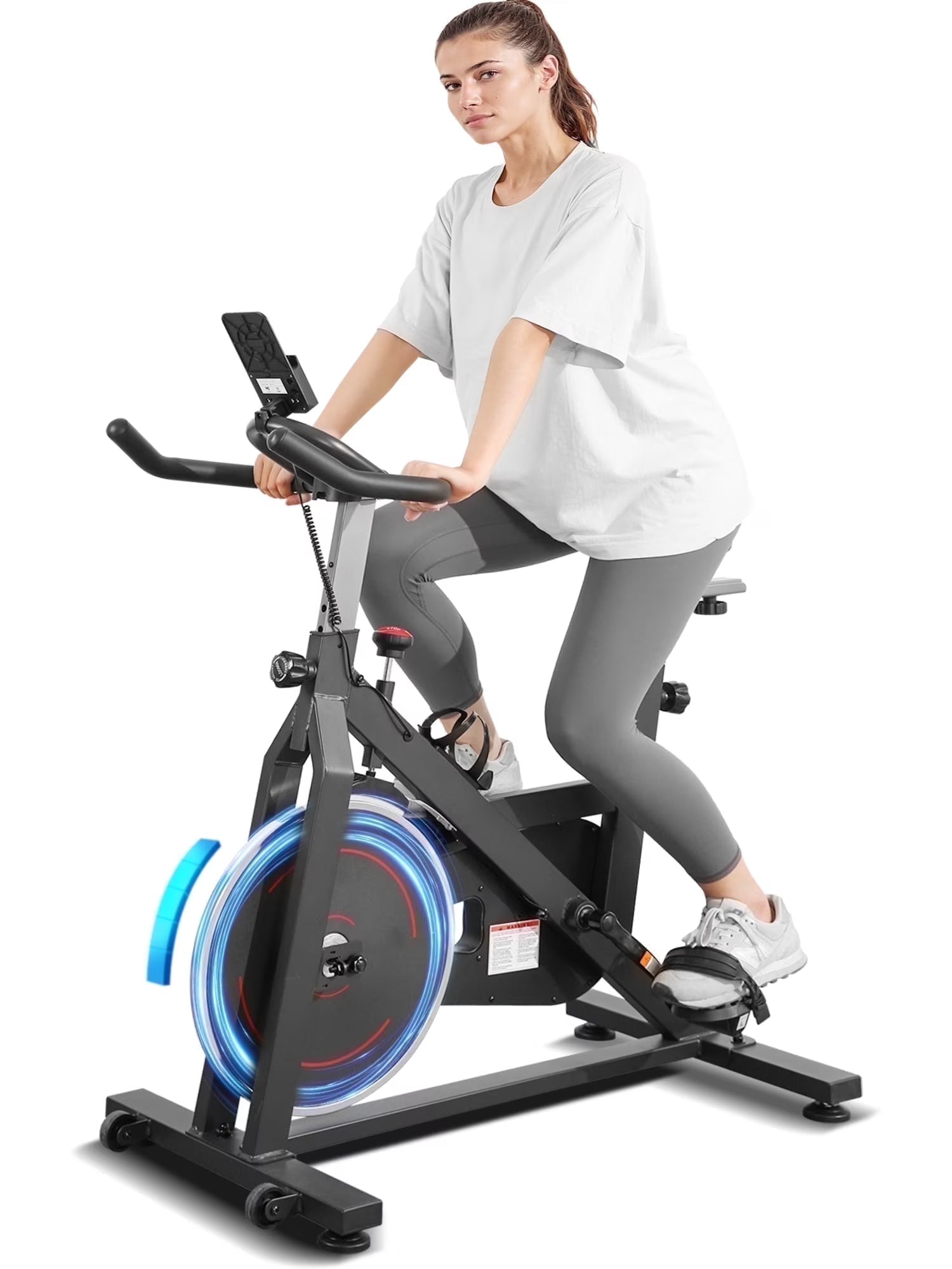 Naipo Exercise Bike Indoor Cycling Bike with 300 lb Big Seat Cushion for Home Cardio Leg Workout - Product image 1